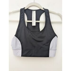 Fabletics On The Go Sports Bra MEDIUM Impact Black White NO PADS Size Small